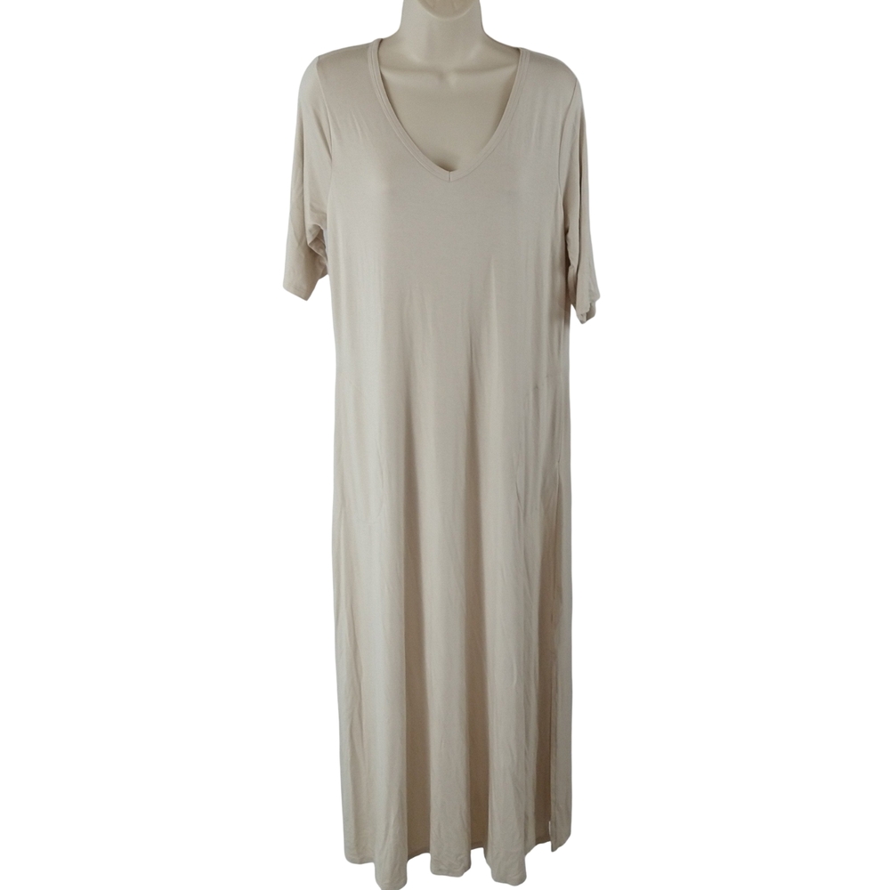 Belle by Kim Gravel Beige Maxi Dress